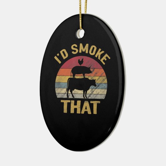 ID roken dat Funny BBQ de moker Grill Gift Keramisch Ornament (Links)