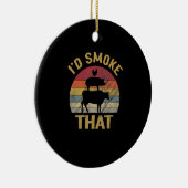 ID roken dat Funny BBQ de moker Grill Gift Keramisch Ornament (Rechts)