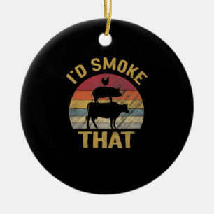 ID roken dat Funny BBQ de moker Grill Gift Keramisch Ornament