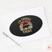 ID roken dat Funny BBQ de moker Grill Gift Ovale Sticker (Envelop)