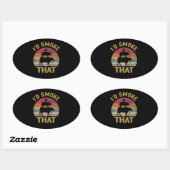 ID roken dat Funny BBQ de moker Grill Gift Ovale Sticker (Vel)