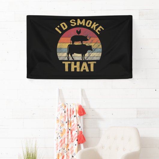 ID roken dat Funny BBQ de moker Grill Gift Spandoek (Insitu)