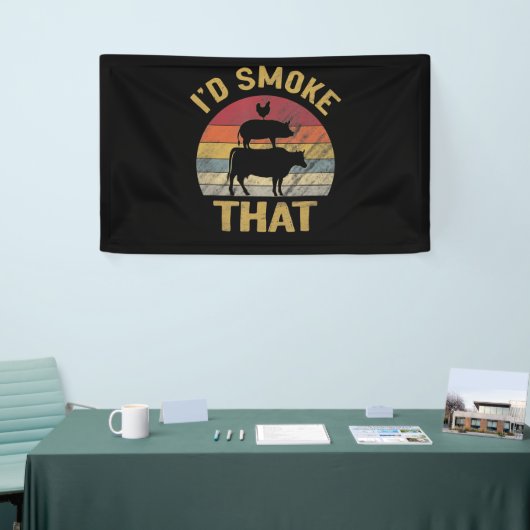 ID roken dat Funny BBQ de moker Grill Gift Spandoek (Beurs)