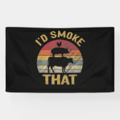 ID roken dat Funny BBQ de moker Grill Gift Spandoek (Horizontaal)