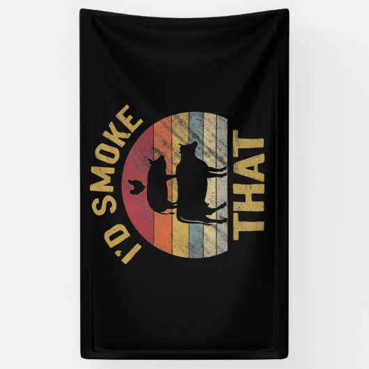 ID roken dat Funny BBQ de moker Grill Gift Spandoek (Verticaal)