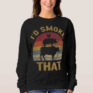 ID roken dat Funny BBQ de moker Grill Gift Trui