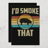 ID roken dat Funny Retro BBQ varkensvlees Grill Gi Feestdagenkaart (Voorkant / Achterkant)