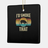 ID roken dat Funny Retro BBQ varkensvlees Grill Gi Keramisch Ornament (Links)