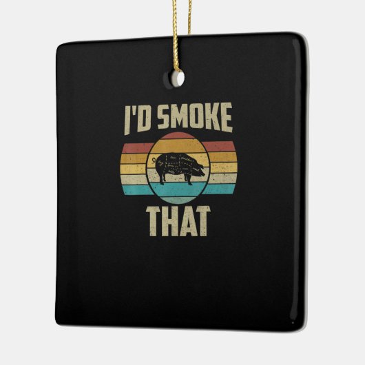 ID roken dat Funny Retro BBQ varkensvlees Grill Gi Keramisch Ornament (Links)