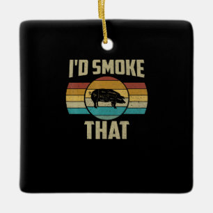 ID roken dat Funny Retro BBQ varkensvlees Grill Gi Keramisch Ornament