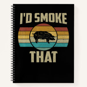 ID roken dat Funny Retro BBQ varkensvlees Grill Gi Notitieboek