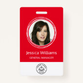 ID Rood van persoonlijke medewerker van bedrijf Badge (Voorkant)