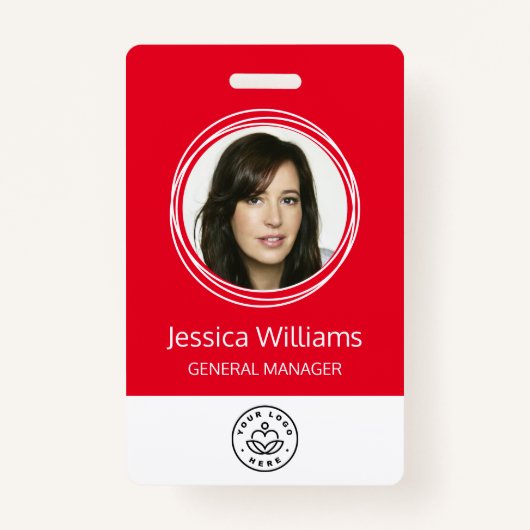 ID Rood van persoonlijke medewerker van bedrijf Badge (Voorkant)