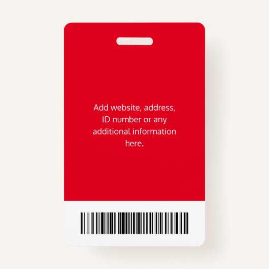 ID Rood van persoonlijke medewerker van bedrijf Badge (Achterkant)