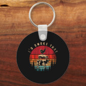 Id rook dat grappige gerookte vlees bbq chef barbe sleutelhanger (Voorkant)