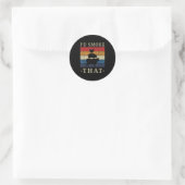 Id rook dat grappige shirt retro bbq pitmaster vle ronde sticker (Tas)