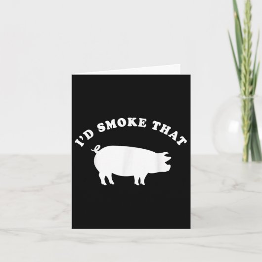 Id rook dat grappige varken roken achtertuin bbq kaart (Voorkant)