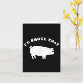 Id rook dat grappige varken roken achtertuin bbq kaart (Gele Bloem)
