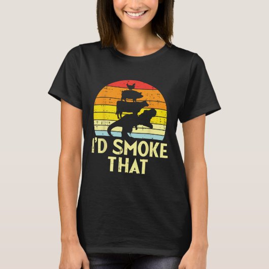 ID Rook dat kippendraf Trex Retro Dinosau T-shirt (Voorkant)
