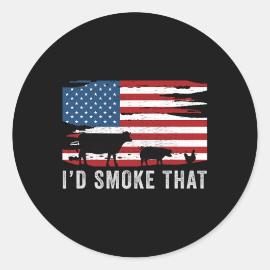ID Rook die barbecue 1 Ronde Sticker (Voorkant)