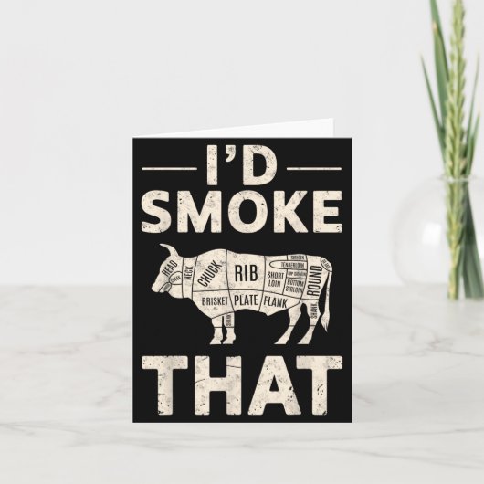 Id Rook die Chef Roker Vader Grappig Grill BBQ Kaart (Voorkant)