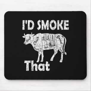 Id rook die grappige barbecue gegrild BBQ vlees li Muismat