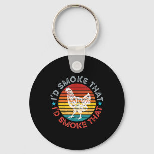 Id rook die grappige bbq barbecue vlees grillen sm sleutelhanger