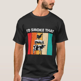 Id Rook Die Grappige BBQ Barbeque Roker Grillen C T-shirt