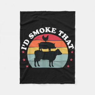 Id rook die grappige bbq grillen vlees roker Manne Fleece Deken