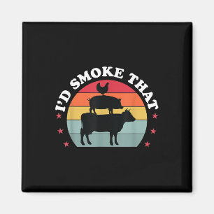 Id rook die grappige bbq grillen vlees roker Manne Magneet