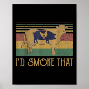 Id rook die grappige bbq grilling party poster