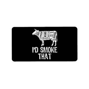 ID Rook die Koe BBQ roken barbecue Etiket