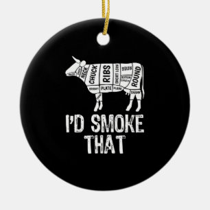 ID Rook die Koe BBQ roken barbecue Keramisch Ornament