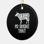 ID Rook die Koe BBQ roken barbecue Keramisch Ornament (Links)
