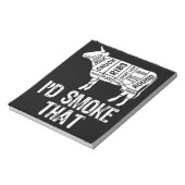 ID Rook die Koe BBQ roken barbecue Notitieblok (Linkerzijde)