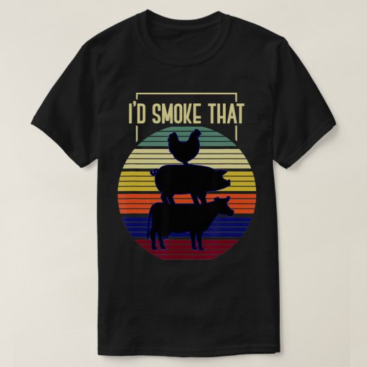 ID Rook die Retro Barbecue T-shirt (Design voorkant)