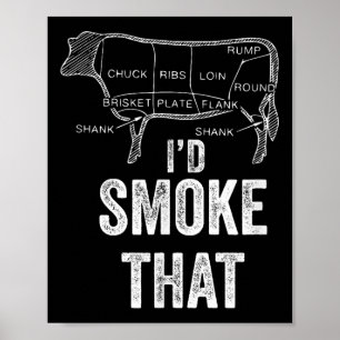 ID Smoke That BBQ Grill Barbecue Koken Outdoor G Poster
