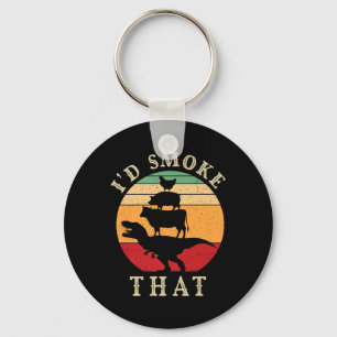 Id Smoke That Funny BBQ Meat Smoker Grill Sleutelhanger