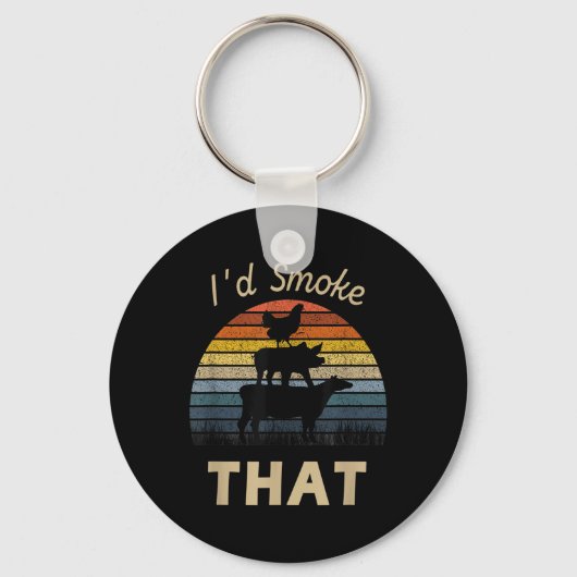Id Smoke That Funny Grill BBQ Meat Smoker Sleutelhanger (Voorkant)