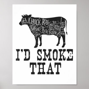 ID Smoke That Koe - Grillmasters Kleding voor BBQ Poster