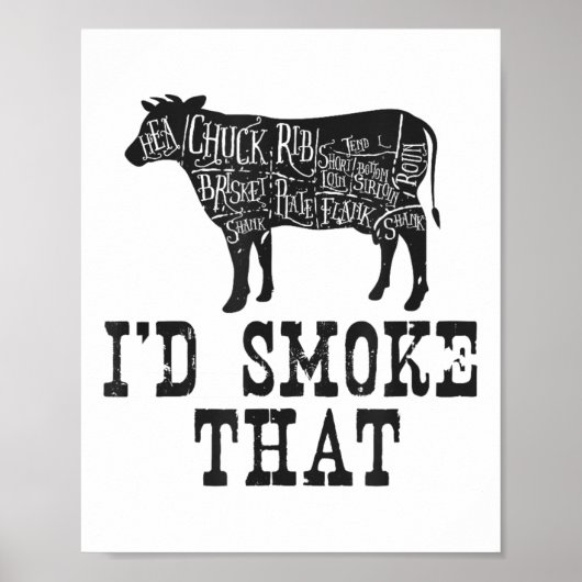 ID Smoke That Koe - Grillmasters Kleding voor BBQ  Poster (Voorkant)