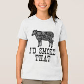 ID Smoke That Koe - Grillmasters Kleding voor BBQ  Tri-Blend Shirt (Voorkant)