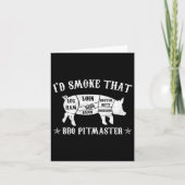 ID Smoke That T Shirt Pig Pitmaster Funny BBQ Smok Kaart (Voorkant)