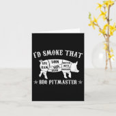 ID Smoke That T Shirt Pig Pitmaster Funny BBQ Smok Kaart (Gele Bloem)