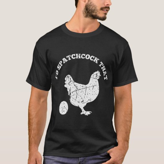 Id Spatchcock die Chicken Funny Chef BBQ Gri T-shirt (Voorkant)