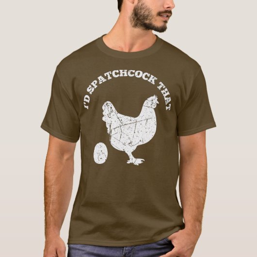ID Spatchcock Die Kip Grappig Chef Cook BBQ T-shirt (Voorkant)