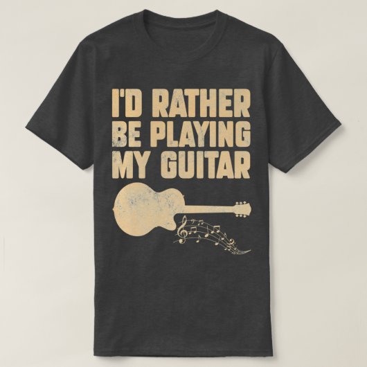ID Speel liever mijn gitaar Funny Guitar 3 T-shirt (Design voorkant)