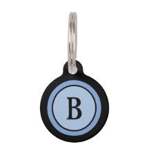 ID-tag van pakket - zwart en blauw monogram