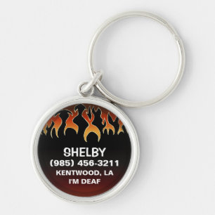 ID-tag voor pakket - Flams op zwart en lepel Sleutelhanger