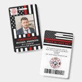 ID van brandweerdienst Persoonlijke fotobrandweerm Badge (Voor- en achterkant)